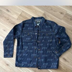 FTP Men's Dark Blue Logo denim Jacket